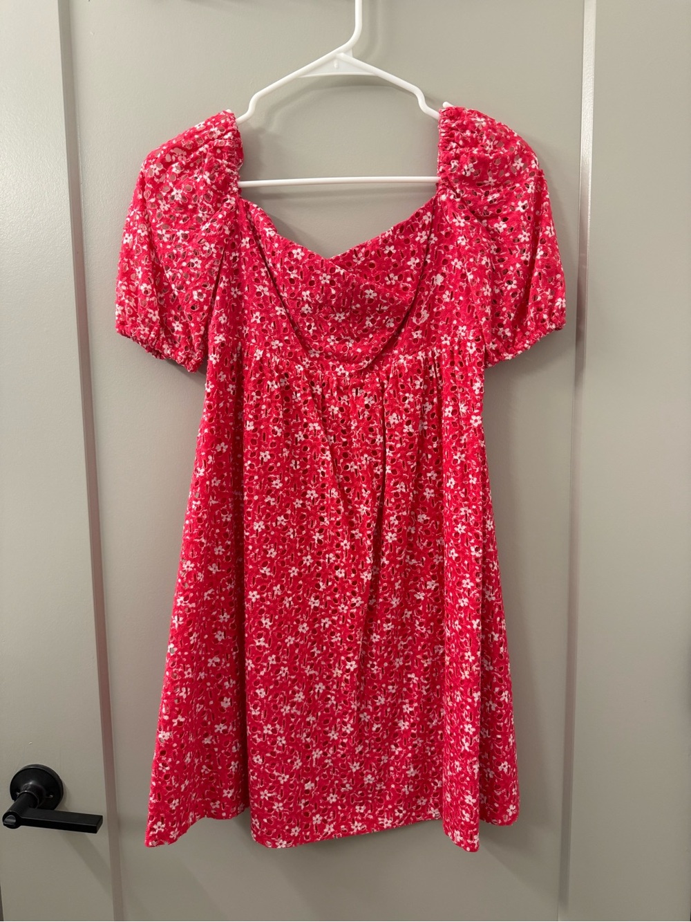 Maeve Red Mini Dress with White Floral Print